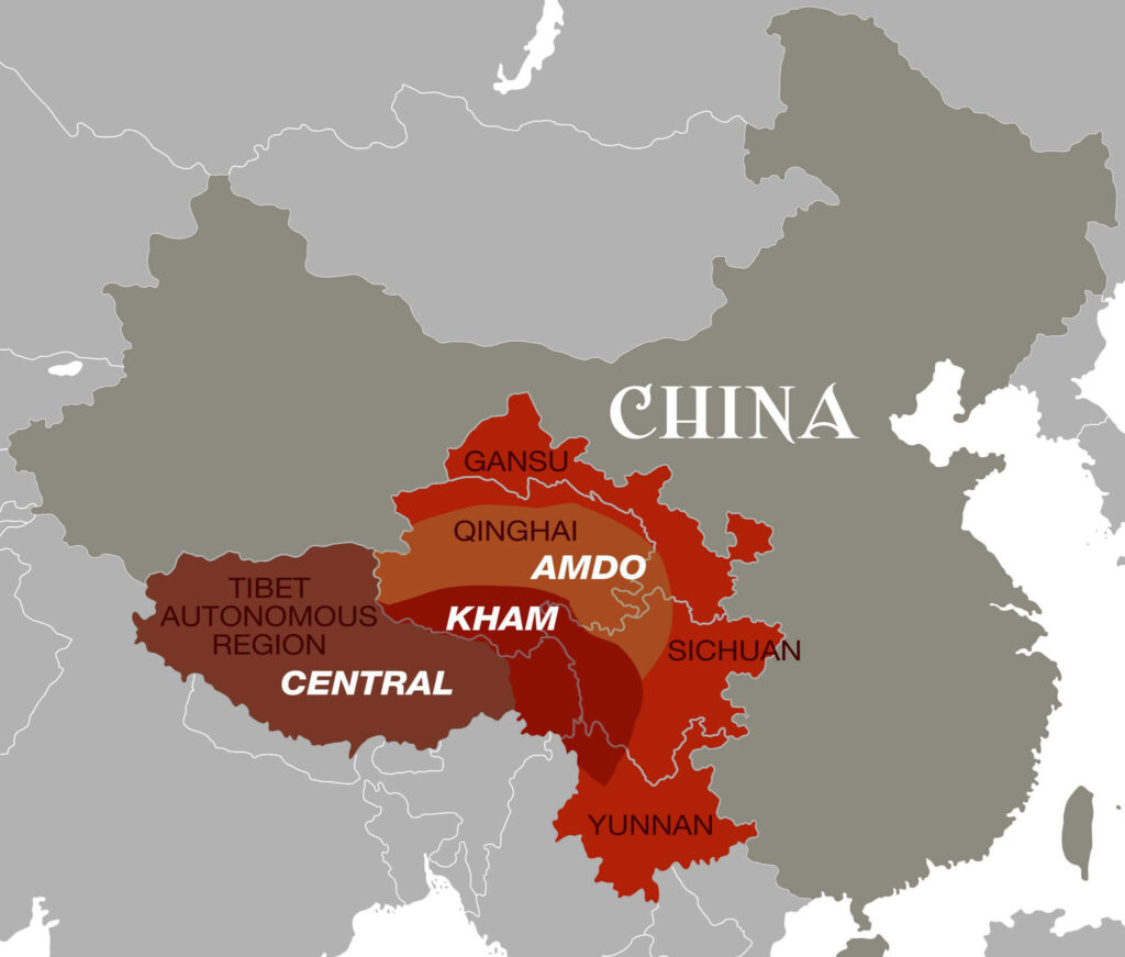 Map of Tibetan regions